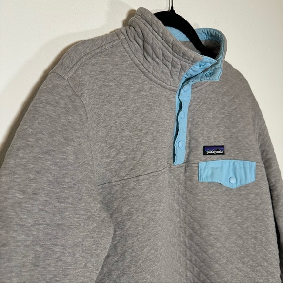 Patagonia Sweater Womens Organic Cotton Quilt Snap-T Pullover Size Medium **flaw - Picture 7 of 11
